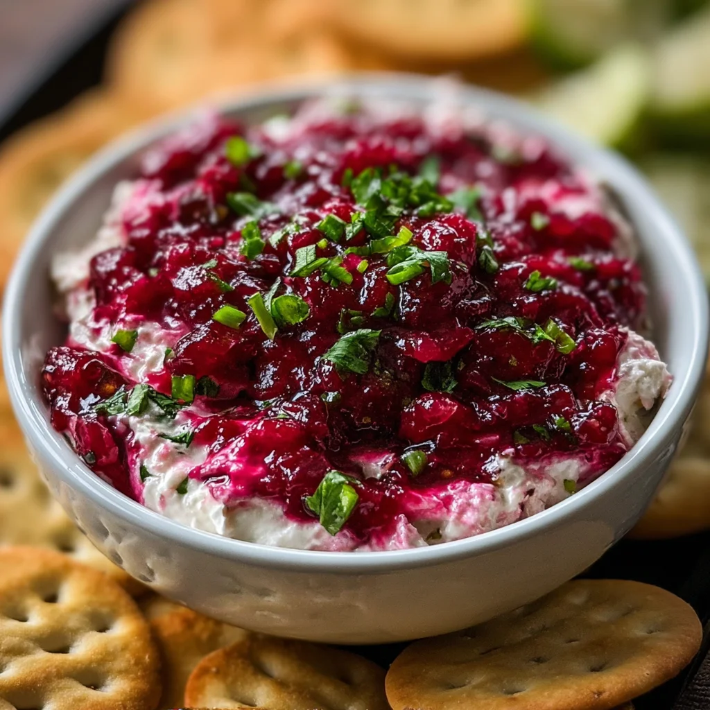 Holiday Cranberry Jalapeño Cream Cheese Dip