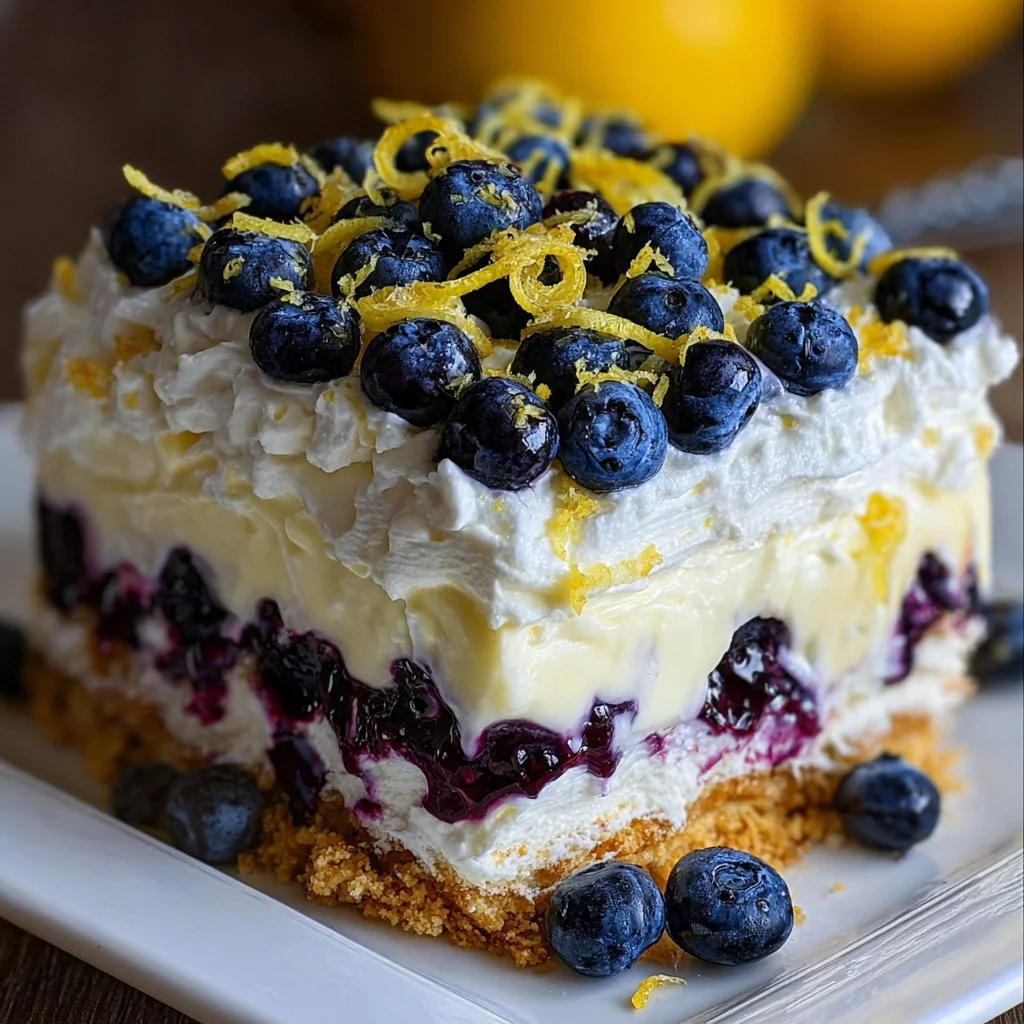 No-Bake Lemon Blueberry Cream Cake | A Dazzling, Dreamy Dessert!