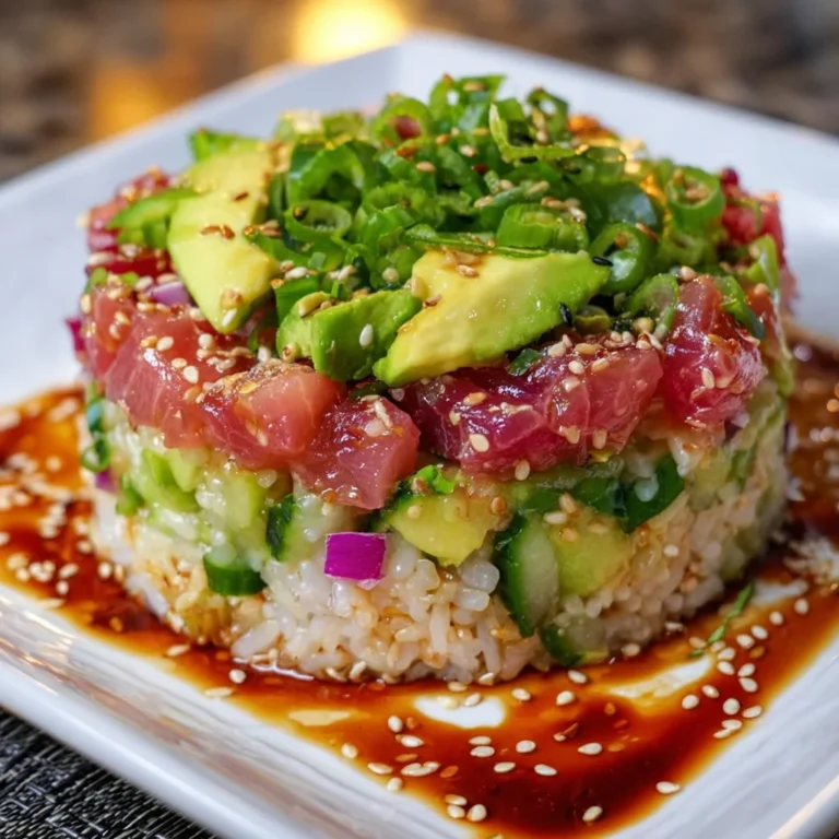 Tuna Avocado Crispy Rice Salad | Fresh, Crunchy & Sushi-Inspired!