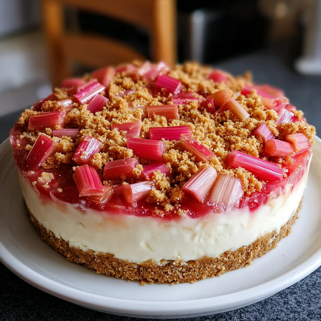Rhubarb & Gingernut Cheesecake – Springtime Charm with Creamy, Crunchy Bliss!