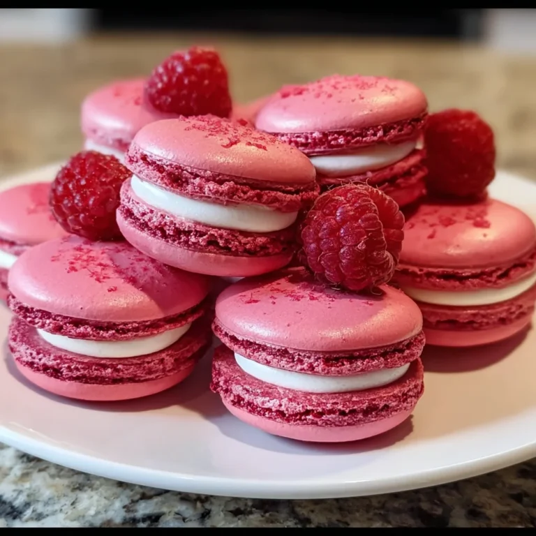Raspberry Macarons