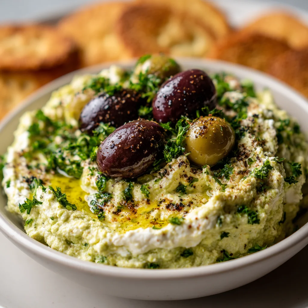 Green Olive Dip | Tangy, Creamy & Packed with Bold Mediterranean Flavor!