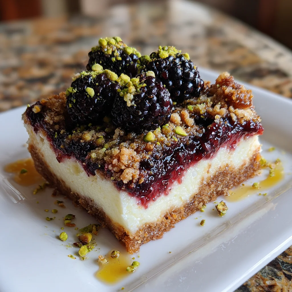 Blackberry Pistachio Dream Bars