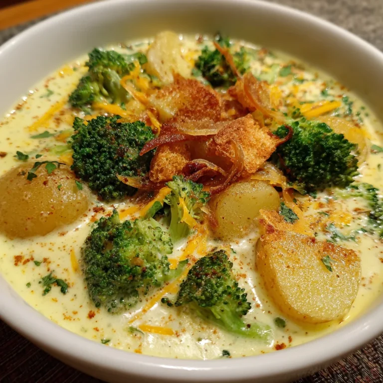 Creamy Broccoli Cheddar Potato Soup | Cozy, Cheesy & Hearty!