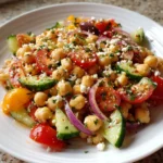 Greek Garbanzo Bean Salad | Fresh, Zesty & Protein-Packed!