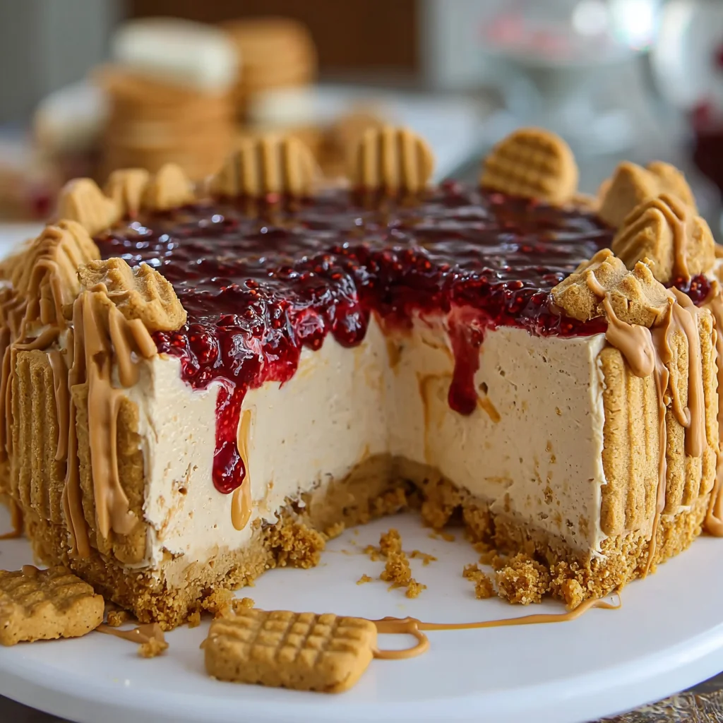 Peanut Butter & Jelly Cheesecake – Creamy, Swirled & Pure Nostalgia!