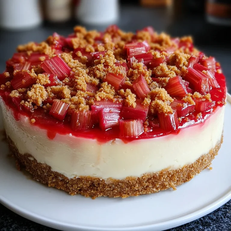 Rhubarb & Gingernut Cheesecake – Springtime Charm with Creamy, Crunchy Bliss!