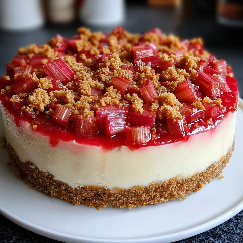 Rhubarb & Gingernut Cheesecake – Springtime Charm with Creamy, Crunchy Bliss!