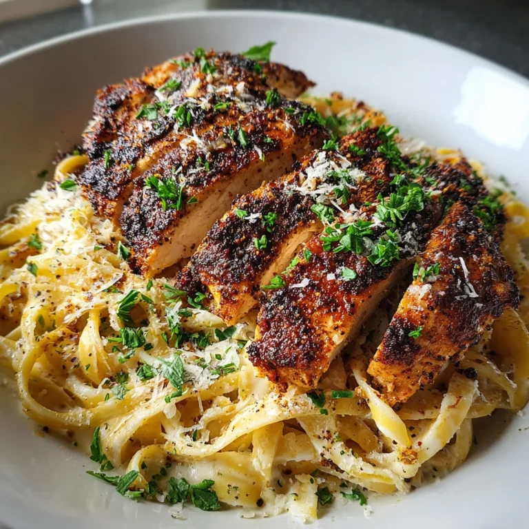 Spicy Blackened Chicken with Creamy Parmesan Linguine – Bold Heat Meets Buttery Comfort!