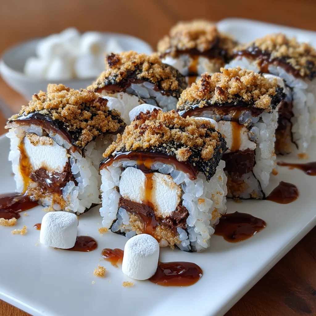 S’mores Sushi – No-Bake Dessert Rolls Bursting with Campfire Flavor!