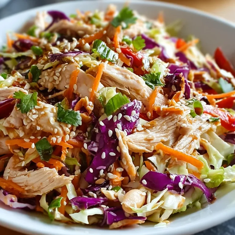 Chicken Coleslaw Salad with Ginger Sesame Dressing – Crunchy, Colorful & Ready in 20 Minutes!