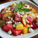 Peach Watermelon Salad | Juicy, Refreshing & Summer-Perfect!