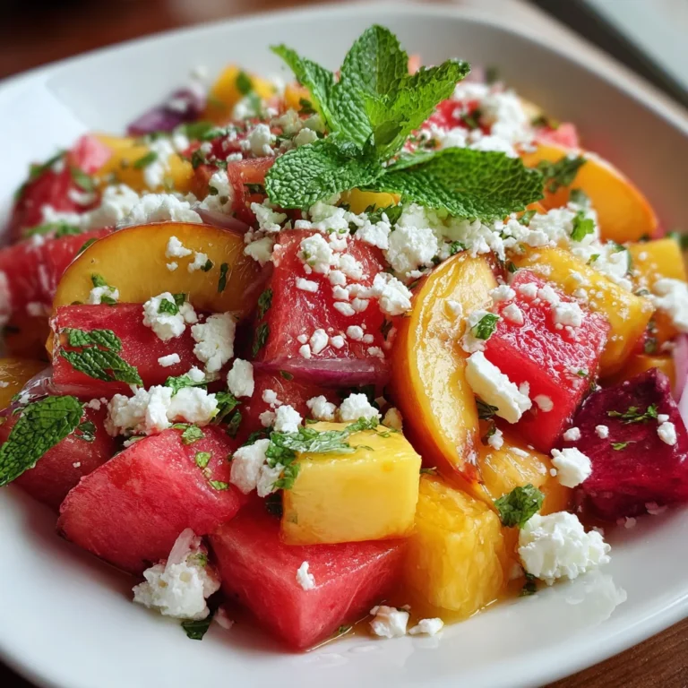 Peach Watermelon Salad | Juicy, Refreshing & Summer-Perfect!