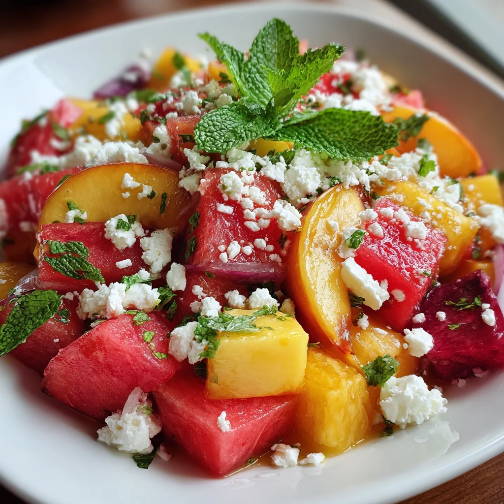 Peach Watermelon Salad | Juicy, Refreshing & Summer-Perfect!