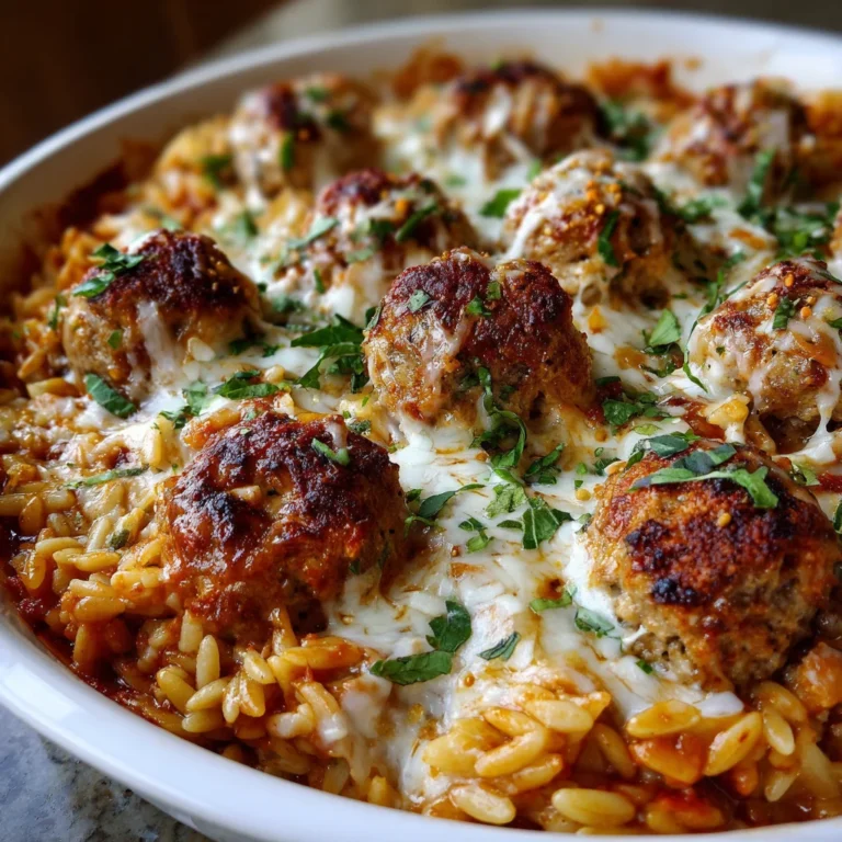 Creamy Baked Orzo with Meatballs | Hearty, Cheesy & Family-Approved!