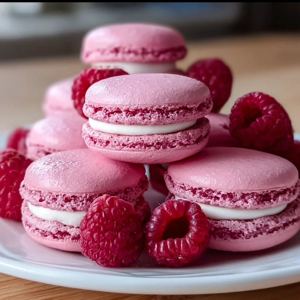 Raspberry Macarons