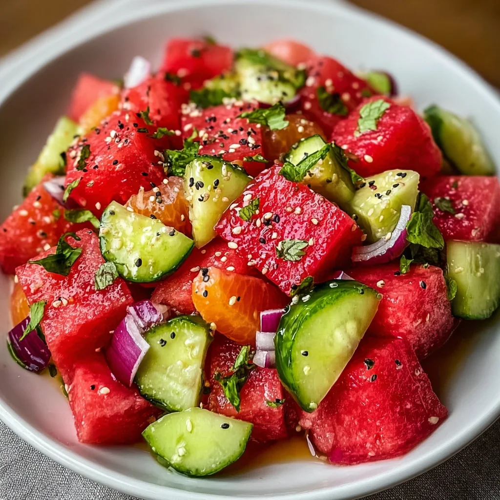 Watermelon Avocado Salad with Citrus Dressing | Bright, Creamy & Refreshingly Sweet!