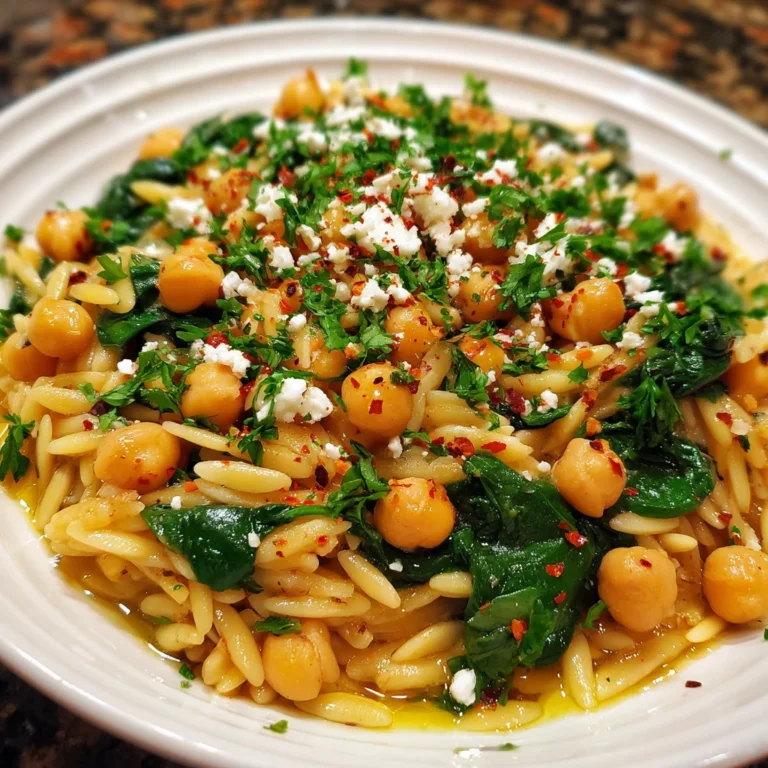 Orzo with Spinach and Chickpeas | Simple, Hearty & Mediterranean-Inspired!