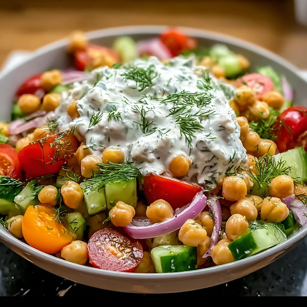 Tzatziki Chickpea Salad – Creamy, Fresh & Protein-Packed!