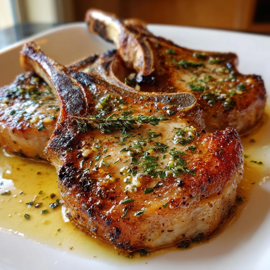 Garlic Butter Pan-Seared Pork Chops – Juicy, Golden & Packed with Flavor!