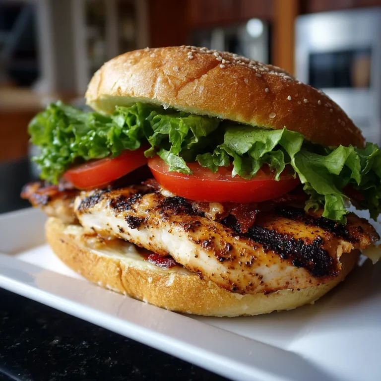 Garlic Butter Lettuce, Tomato & Grilled Chicken Sandwich – Fresh, Savory & Satisfying!