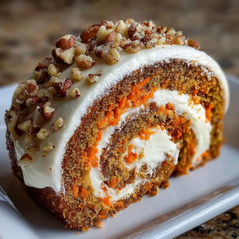 Carrot Cake Roll with Cream Cheese Frosting | Soft, Spiced & Beautifully Swirled