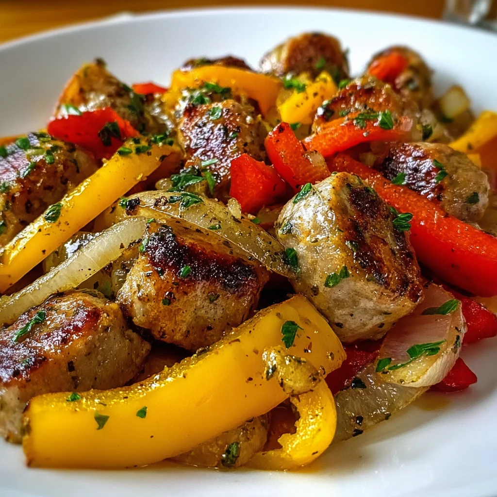 ITALIAN TURKEY SAUSAGE & PEPPERS – A Lighter Twist on a Classic!