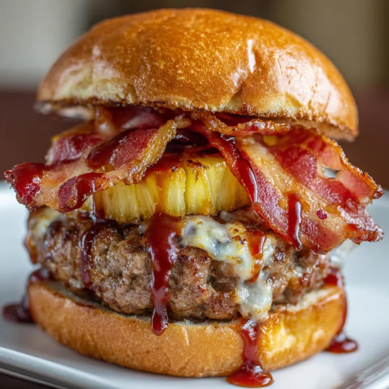 BBQ Bacon Pineapple Burger – Sweet, Smoky & Juicy!