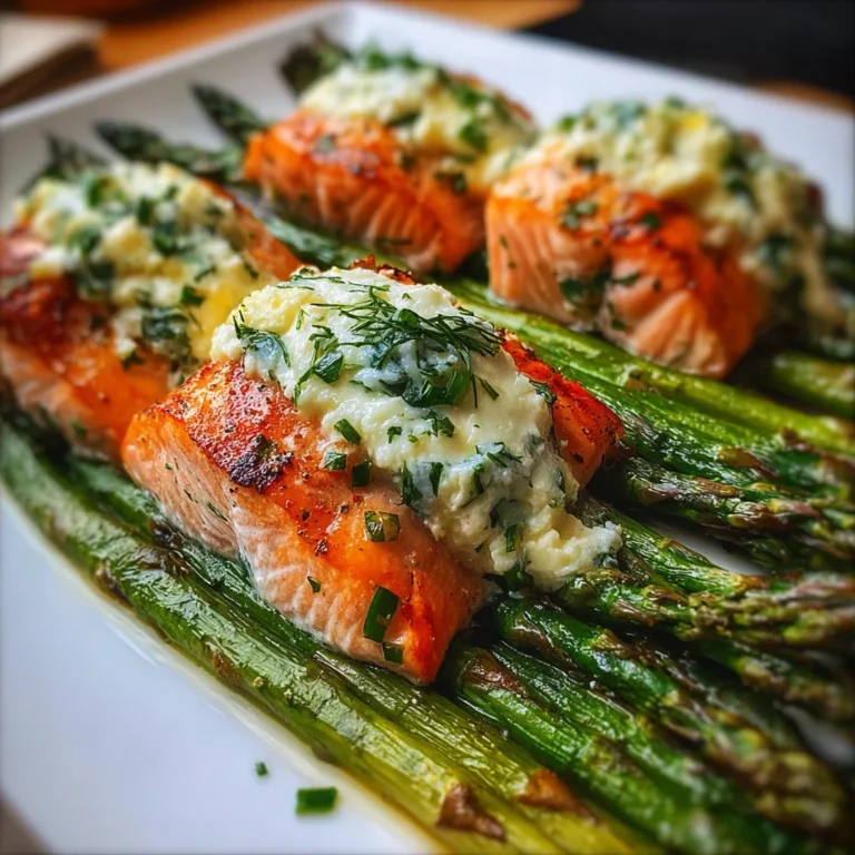 Herbed Cheese-Stuffed Salmon Rolls on Roasted Asparagus | Elegant, Flavorful & Low-Carb Gourmet