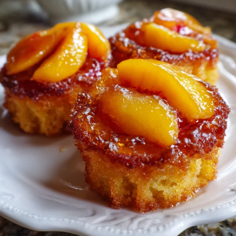 Peach Upside-Down Mini Cakes – Bite-Sized Summer Bliss!