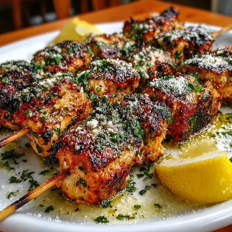 Zesty Parmesan Lemon Chicken Skewers – Juicy, Flavorful & Easy!