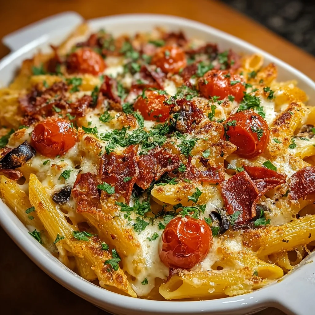 Charcuterie Board Pasta Bake – All Your Favorite Board Flavors in One Dish!