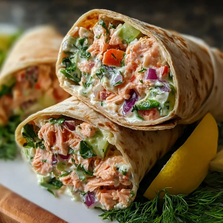 Greek Yogurt Salmon Salad Wraps | Light, Creamy & Perfect for Meal Prep