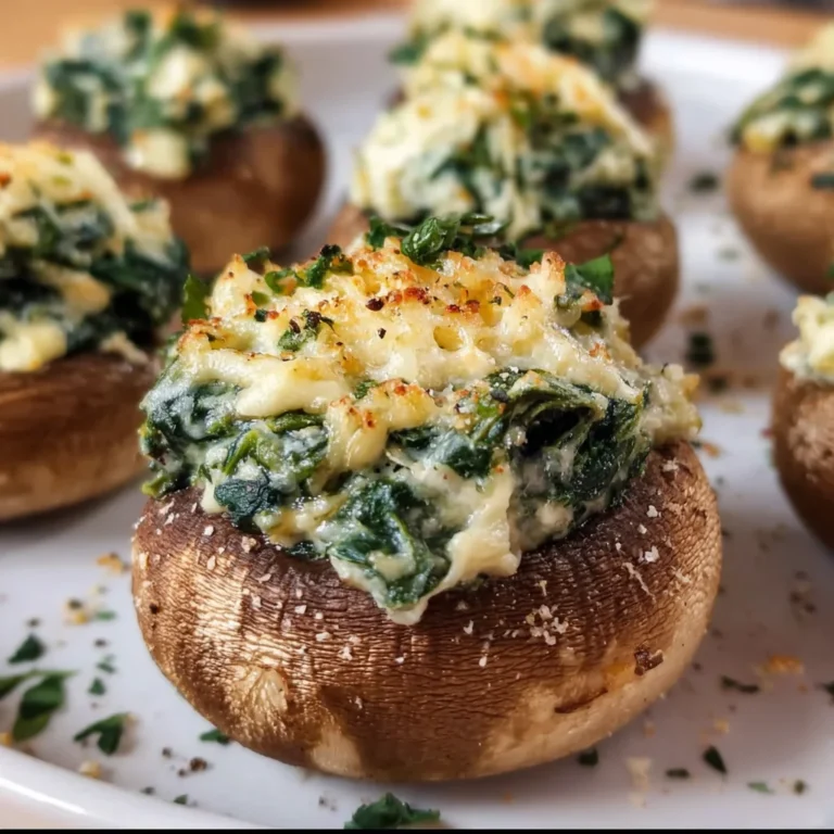 Spinach Dip Stuffed Mushrooms | Creamy, Cheesy & Crowd-Pleasing Bites
