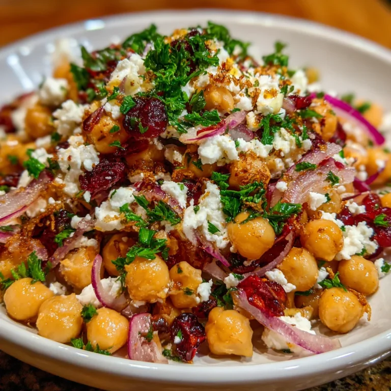 Feta & Cranberry Chickpeas with Lemon Vinaigrette – Bright, Tangy & Packed with Protein!