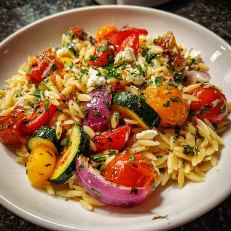 Mediterranean Orzo with Roasted Veggies | Fresh, Flavorful & Filling