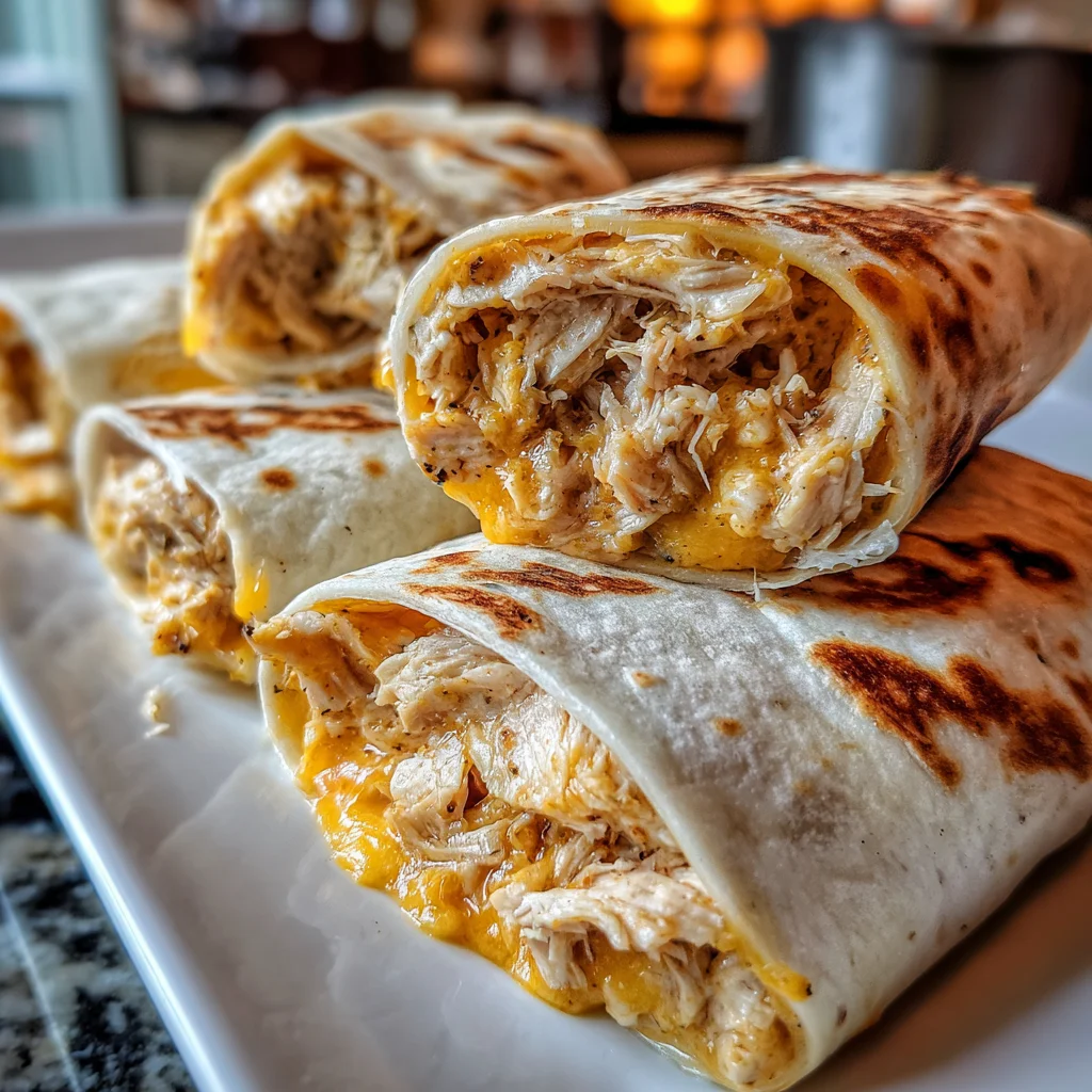 Cheesy Garlic Chicken Wraps – Ooey-Gooey Goodness in Every Bite!