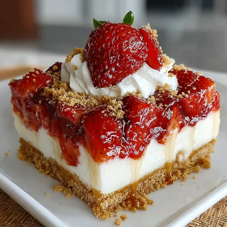 No-Bake Strawberry Crunch Cake – Easy, Cool & Delicious!