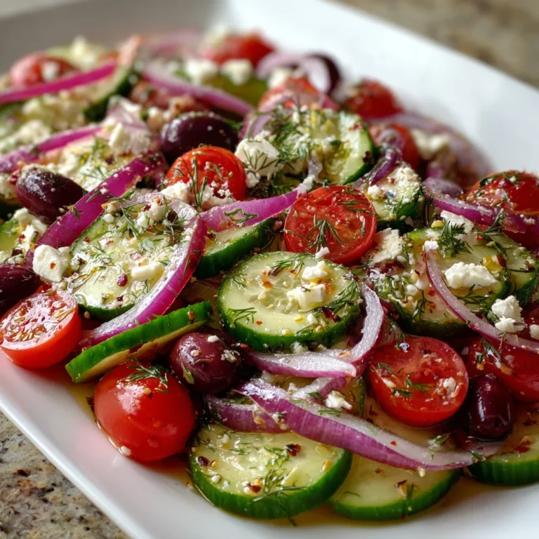 Cucumber Feta Salad with Lemon Greek Dressing – Crisp, Tangy & Refreshing!