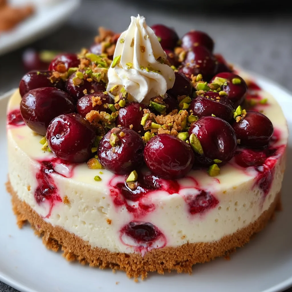 Cherry Pistachio Cheesecake – A Stunning No-Bake Showstopper!