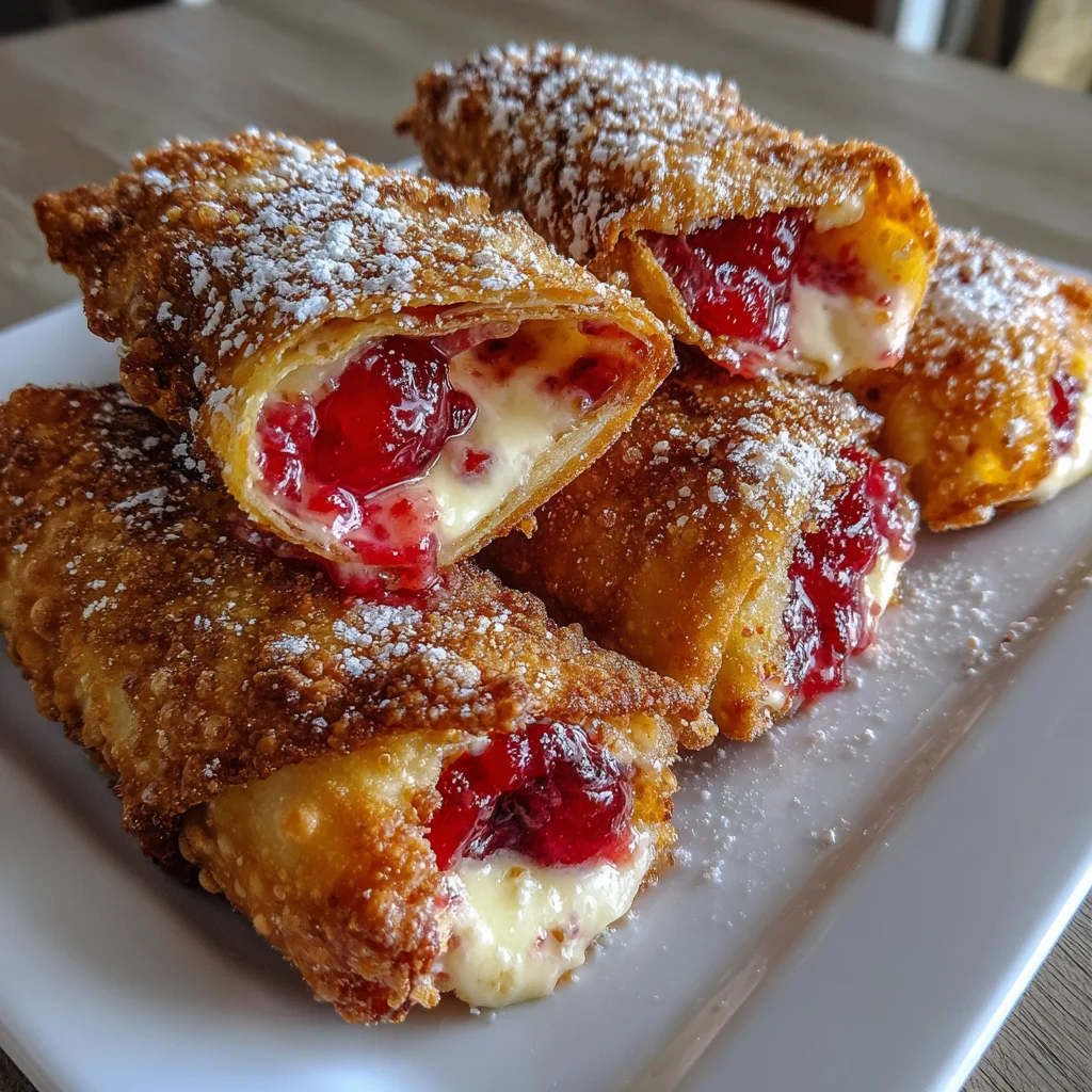 Cherry Cheesecake Egg Rolls – Crispy, Creamy & Irresistible!