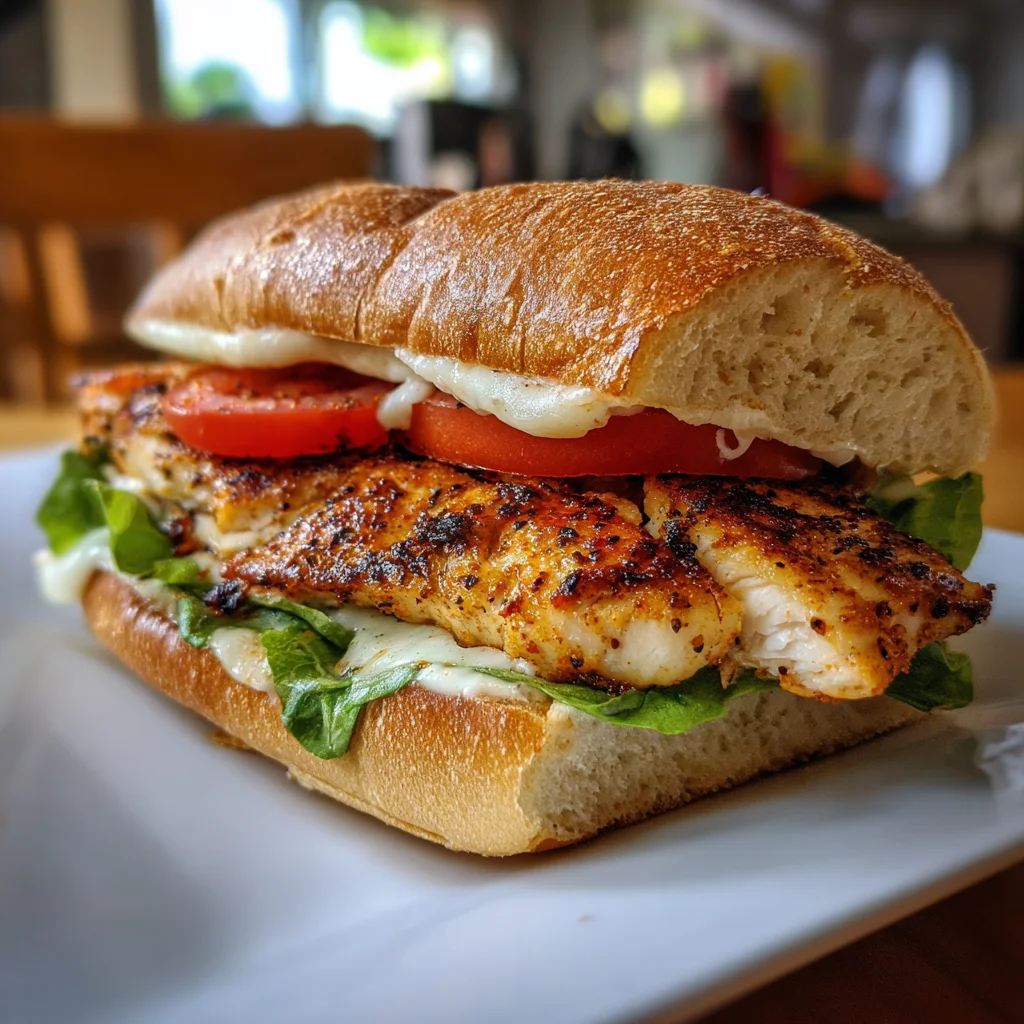 Garlic Butter Lettuce, Tomato & Grilled Chicken Sandwich – Fresh, Savory & Satisfying!