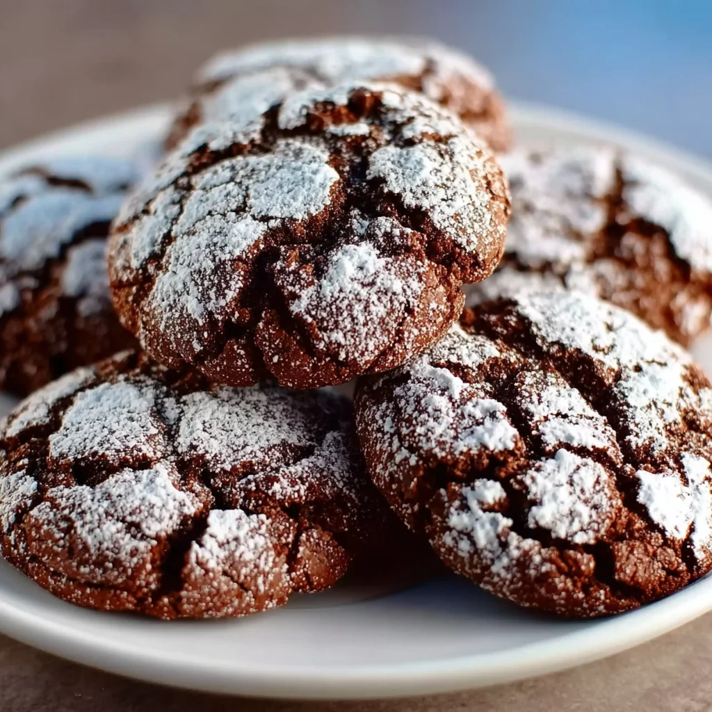 Easy Mocha Chocolate Crinkle Cookies | Fudgy, Festive & Coffee-Kissed