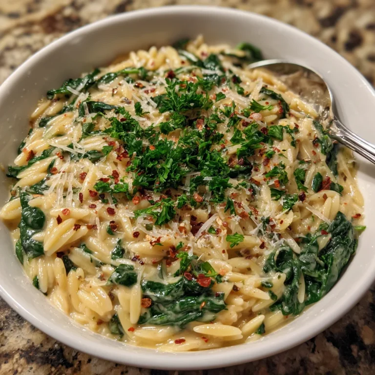 Creamy Spinach and Orzo | One-Pot, Velvety & Packed with Greens