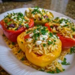 Orzo Stuffed Peppers | Hearty, Cheesy & Mediterranean-Inspired