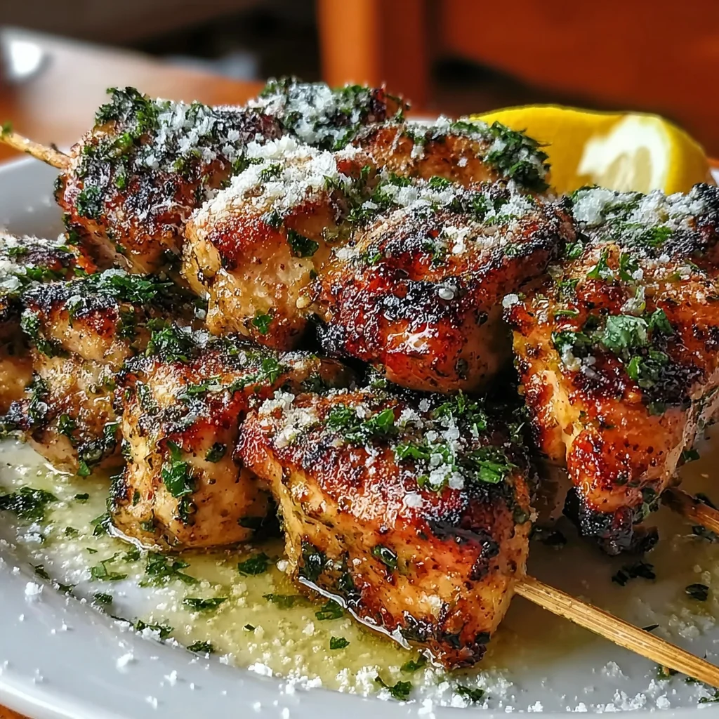 Zesty Parmesan Lemon Chicken Skewers – Juicy, Flavorful & Easy!