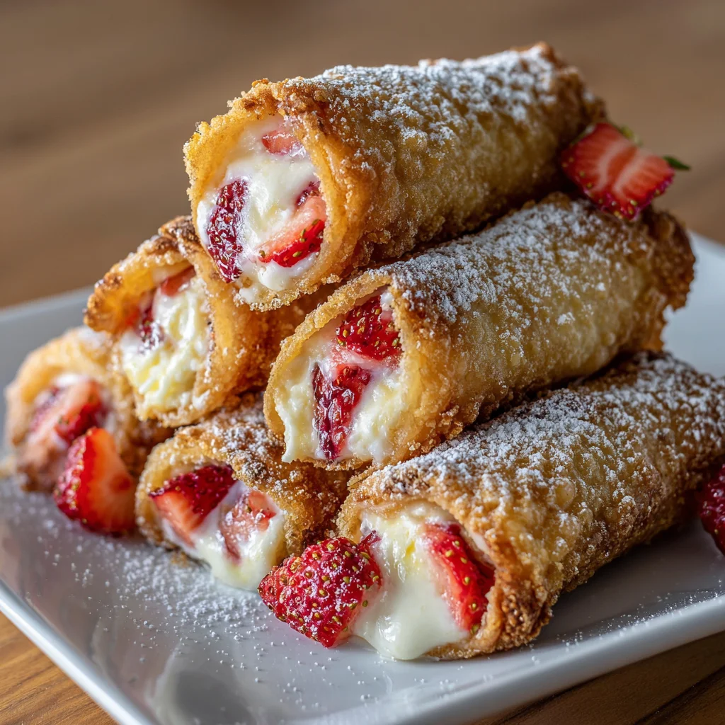 Strawberry Cheesecake Egg Rolls – Crispy, Creamy & Irresistible!
