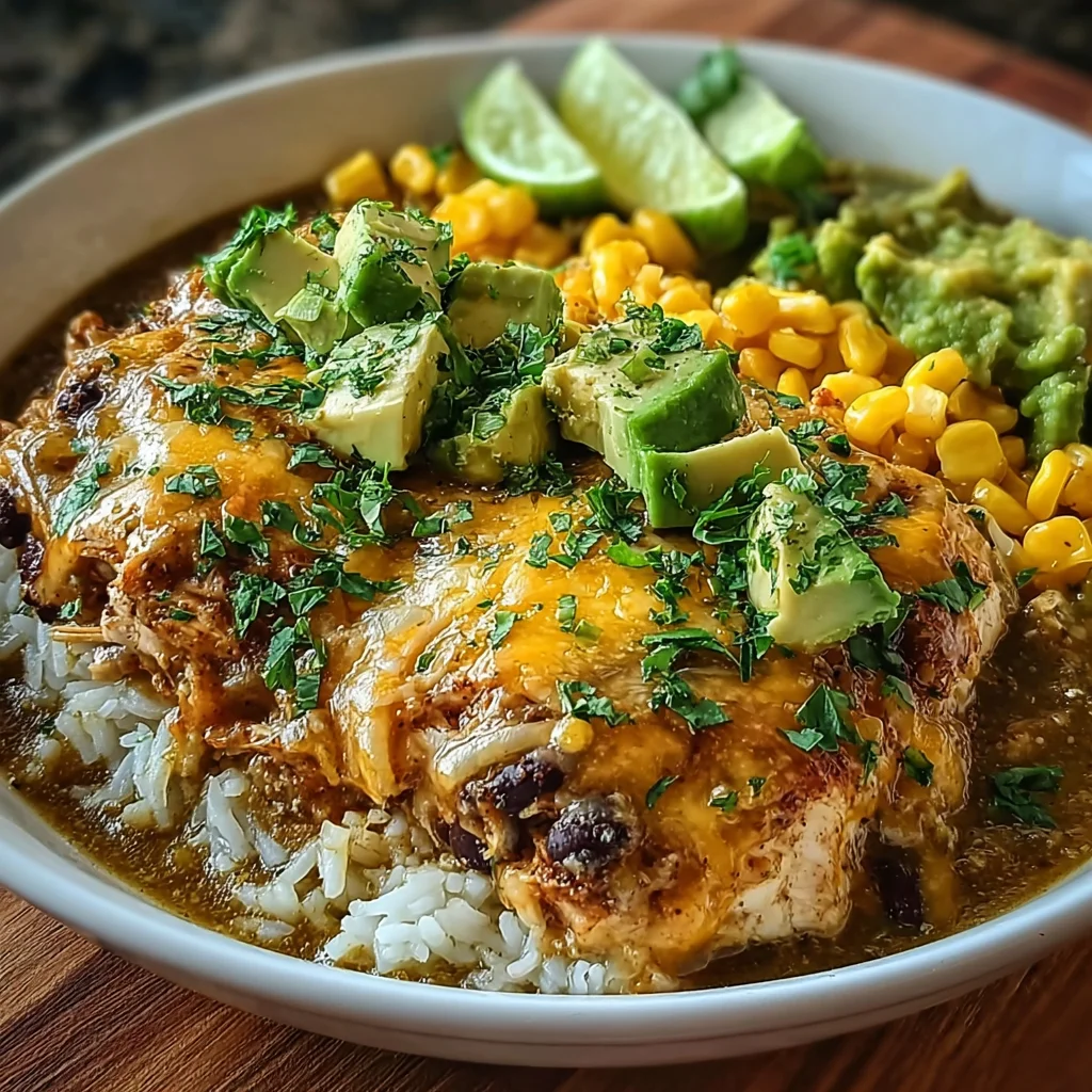 Spicy Green Chili Chicken Enchilada Bowls – Easy & Flavor-Packed!