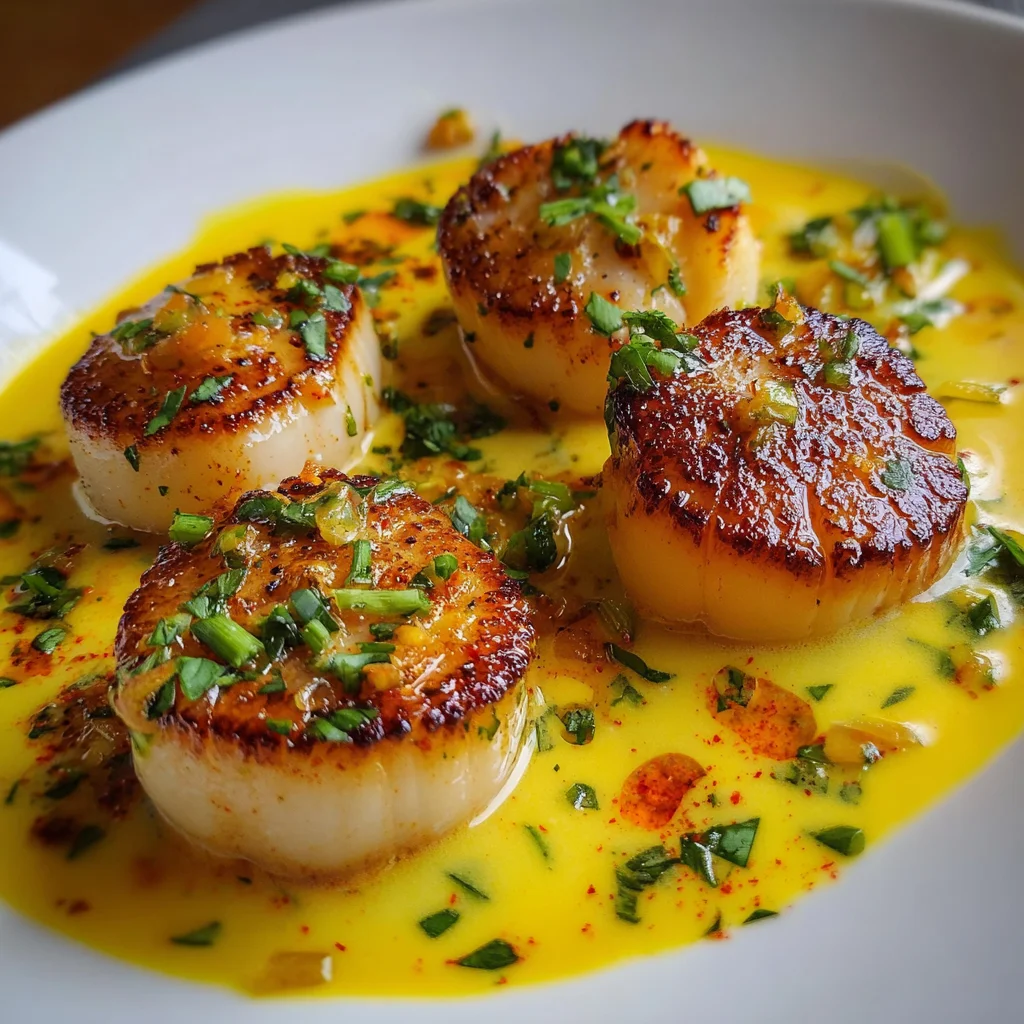 Scallops Luxe in Saffron Cream Sauce – Elegant, Indulgent & Restaurant-Worthy!