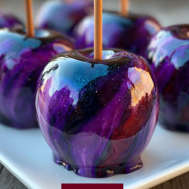 Black Poison Swirl Candy Apples – Spooky, Shiny & Sinfully Sweet!
